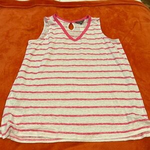 Tommy Bahama pink and white striped Top size S P